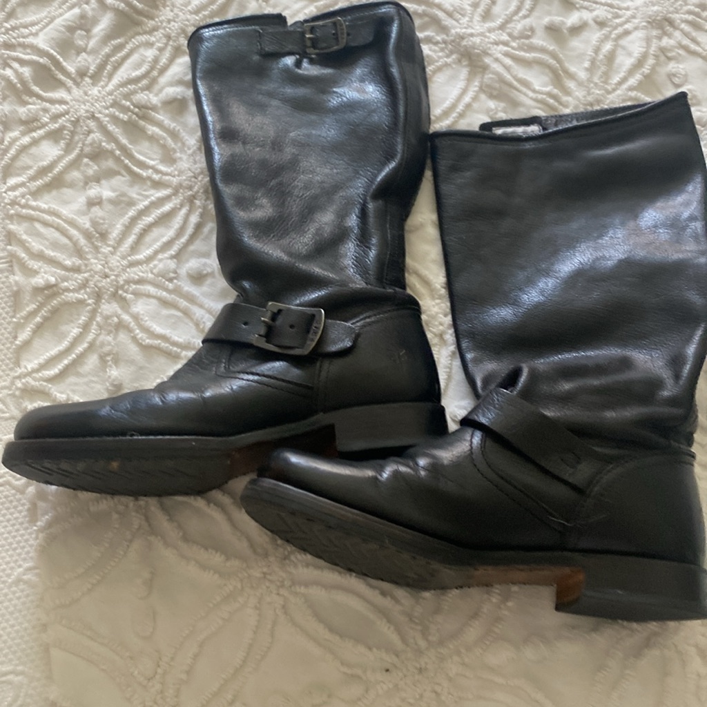 Frye Veronica Slouch Black Leather